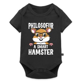Philosofur a Smart Hamster - Baby Premium Kurzarmbody - Schwarz - Vorne