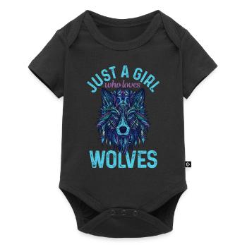 Cadeau de loup - Body à manches courtes Premium Bébé - noir - Devant