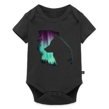 Wolf Aurora Northern Lights Gift - Baby Premium short-sleeve bodysuit - black - Front