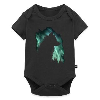 Wolf Aurora Northern Lights Nature Gift - Baby Premium short-sleeve bodysuit - black - Front