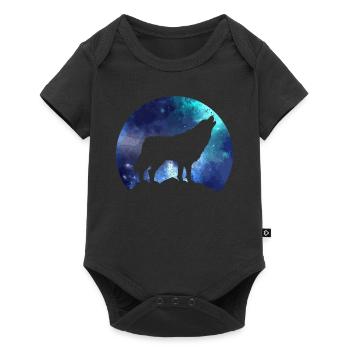 Cadeau de loup - Body à manches courtes Premium Bébé - noir - Devant