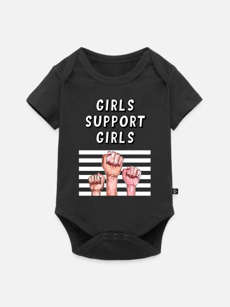 Mädchen unterstützen Mädchen - Baby Premium Kurzarmbody - Schwarz