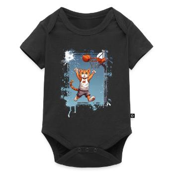 Cat Basketball Basketball Player - Baby Premium short-sleeve bodysuit - black - Front