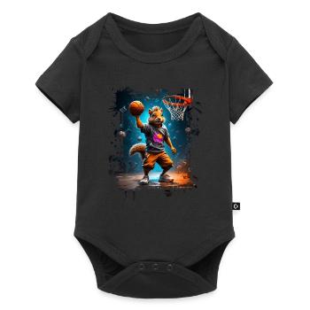 Joueur de basket-ball Squirrel Basketball - Body à manches courtes Premium Bébé - noir - Devant