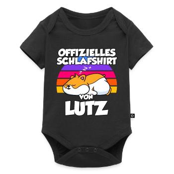 Offizielles Schlafshirt Von Lutz - Baby Premium Kurzarmbody - Schwarz - Vorne