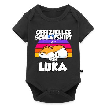 Offizielles Schlafshirt Von Luka - Baby Premium Kurzarmbody - Schwarz - Vorne