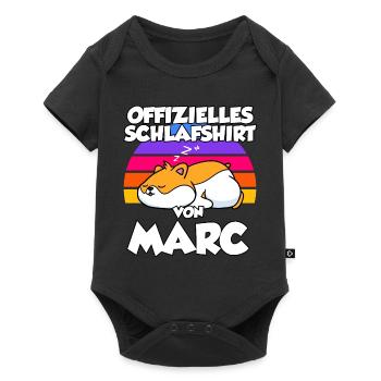 Offizielles Schlafshirt Von Marc - Baby Premium Kurzarmbody - Schwarz - Vorne