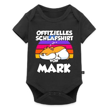 Offizielles Schlafshirt Von Mark - Baby Premium Kurzarmbody - Schwarz - Vorne