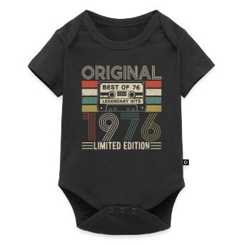 Anniversaire vintage 1976 - Body à manches courtes Premium Bébé - noir - Devant