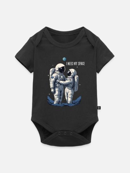 Verliebtes Astronautenpaar - Baby Premium Kurzarmbody - Schwarz