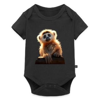 Gibbon Monkey Baby Monkey Little Gibbons Cute Monkey - Baby Premium short-sleeve bodysuit - black - Front