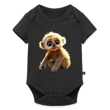 Gibbon Monkey Baby Monkey Little Gibbons Cute Monkey - Baby Premium short-sleeve bodysuit - black - Front