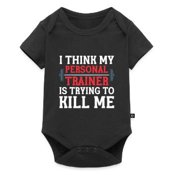 Personal Trainer Coach Gym Workout Fitness Trainer - Baby Premium short-sleeve bodysuit - black - Front
