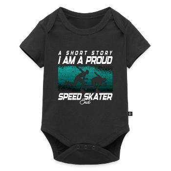 Speed Skater A Short Story I Am A Proud Ice Skate - Baby Premium short-sleeve bodysuit - black - Front