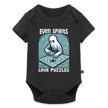 Puzzle Lover Jigzaw Puzzle Brettspiel Puzzler - Baby Premium Kurzarmbody - Schwarz - Vorne