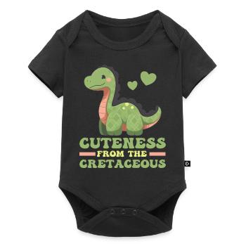 Cuteness From The Cretaceous Cute Branchiosaurus D - Baby Premium Kurzarmbody - Schwarz - Vorne