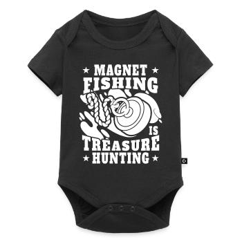 Fishing And Hunting Magnet Treasure Hunter - Baby Premium Kurzarmbody - Schwarz - Vorne