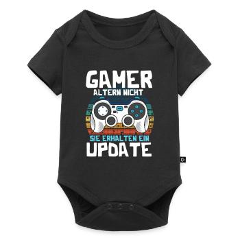 GAMER altern nicht sie erhalten ein UPDATE - Baby Premium Kurzarmbody - Schwarz - Vorne