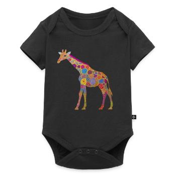 Colorful Giraffe Animal Pattern Kids Gift - Baby Premium short-sleeve bodysuit - black - Front