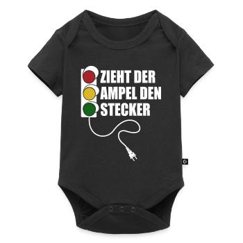 Zieht der Ampel den Stecker - Spruch - Baby Premium Kurzarmbody - Schwarz - Vorne