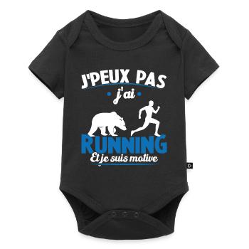 Je Peux Pas J ai Running Et Je Suis Motivé - Body à manches courtes Premium Bébé - noir - Devant