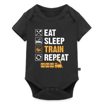 Train Enthusiast Railway Locomotive - Baby Premium short-sleeve bodysuit - black - Front