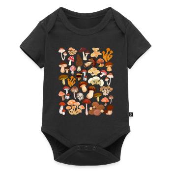 Mushroom hunting - Baby Premium short-sleeve bodysuit - black - Front
