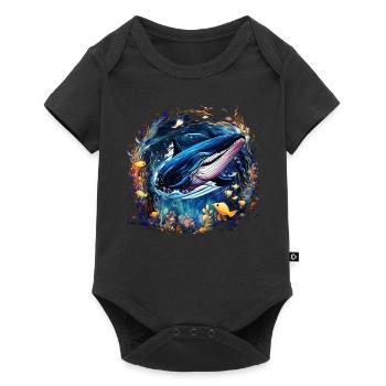 Blue Whale - Baby Premium short-sleeve bodysuit - black - Front