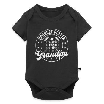 Grand-père joueur de croquet - Body à manches courtes Premium Bébé - noir - Devant