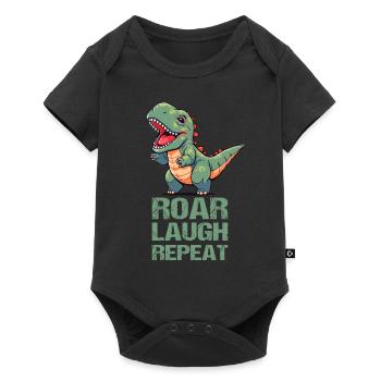 Roar Laugh Repeat Cute Funny Dinosaur T Rex Dino L - Baby Premium Kurzarmbody - Schwarz - Vorne