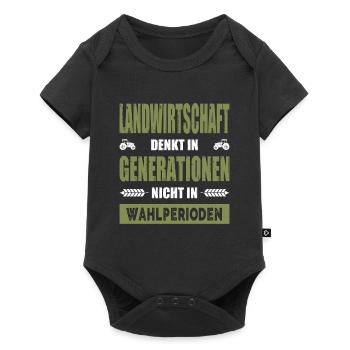 Bauernprotest Landwirtschaft Denkt In Generationen - Baby Premium Kurzarmbody - Schwarz - Vorne
