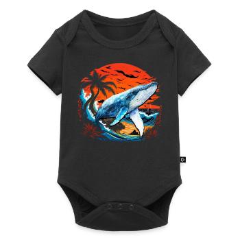 Blue Whale - Baby Premium short-sleeve bodysuit - black - Front