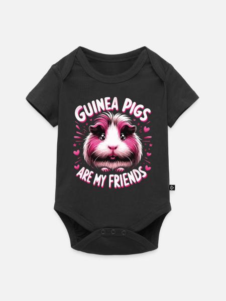 Meerschweinchen - Baby Premium Kurzarmbody - Schwarz