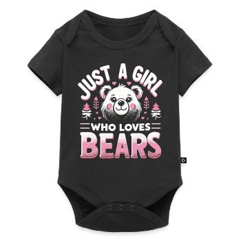 Ours, Grizzly, Ours brun, Ours - Body à manches courtes Premium Bébé - noir - Devant