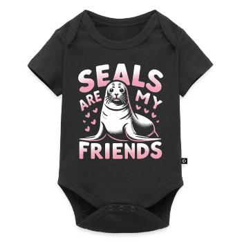 Seal, Seal, Animal, Sea Lion - Baby Premium short-sleeve bodysuit - black - Front
