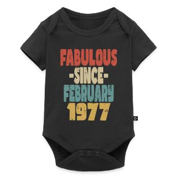 Fabelhafter Februar 1977 - Baby Premium Kurzarmbody - Schwarz - Vorne