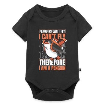 Les pingouins ne peuvent pas voler Je ne peux pas voler Manchot royal - Body à manches courtes Premium Bébé - noir - Devant