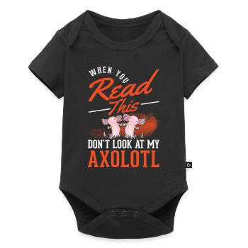 Axolotl Geschenk Schwanzlurch Axolotl - Baby Premium Kurzarmbody - Schwarz - Vorne