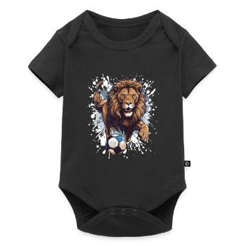 Lion Soccer Sports Team - Baby Premium short-sleeve bodysuit - black - Front