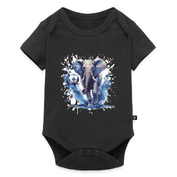 Elephant Soccer Sports Team - Baby Premium short-sleeve bodysuit - black - Front