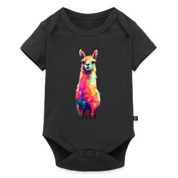 Lama Alpaga Vintage cadeau - Body à manches courtes Premium Bébé - noir - Devant