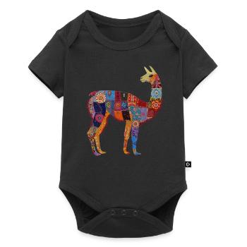 Lama Alpaga Vintage Pérou cadeau - Body à manches courtes Premium Bébé - noir - Devant