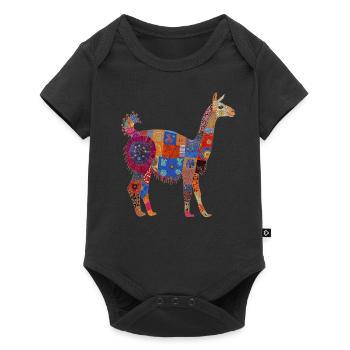 Lama Alpaga Vintage cadeau - Body à manches courtes Premium Bébé - noir - Devant