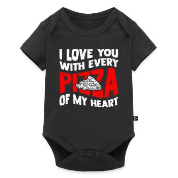 Valentine's Day Pizza Love - Baby Premium short-sleeve bodysuit - black - Front