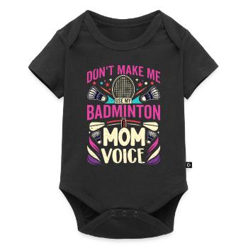 BADMINTON Mom Voice - Federball Mama - Baby Premium Kurzarmbody - Schwarz - Vorne