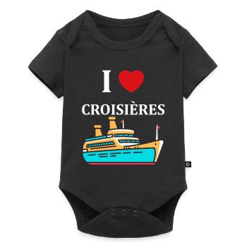 I love Croisières - Body à manches courtes Premium Bébé - noir - Devant