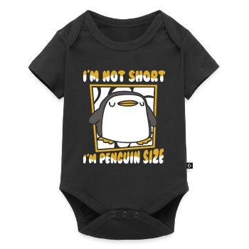 Je ne suis pas petit, je suis pingouin taille manchot empereur - Body à manches courtes Premium Bébé - noir - Devant