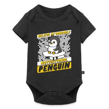 Believe In Yourself Motivational Penguin Seabird - Baby Premium short-sleeve bodysuit - black - Front