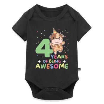 Vache pour les enfants de 4 ans - Body à manches courtes Premium Bébé - noir - Devant