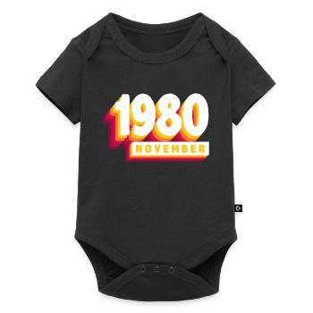 Novembre 1980 43 Ans Homme Femme Anniversaire - Body à manches courtes Premium Bébé - noir - Devant